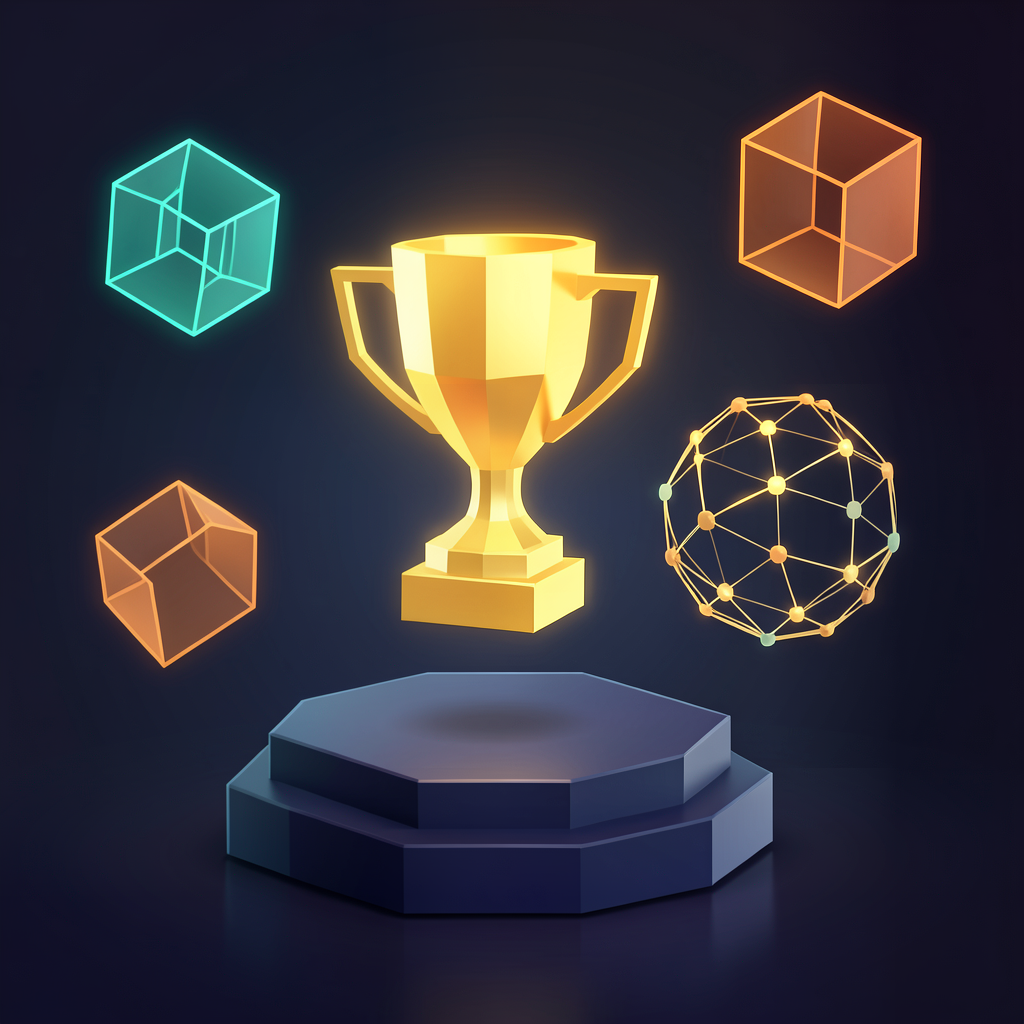 Trofeo low-poly de la Olimpiada Internacional de Informática ganado por una IA